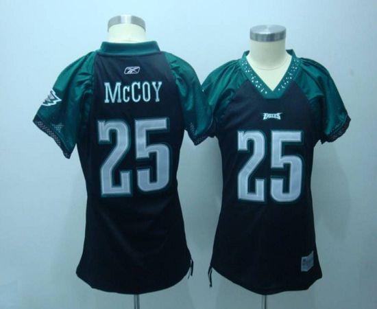 Eagles #25 LeSean McCoy Black Women's Field Flirt Stitched NFL Jersey - Click Image to Close